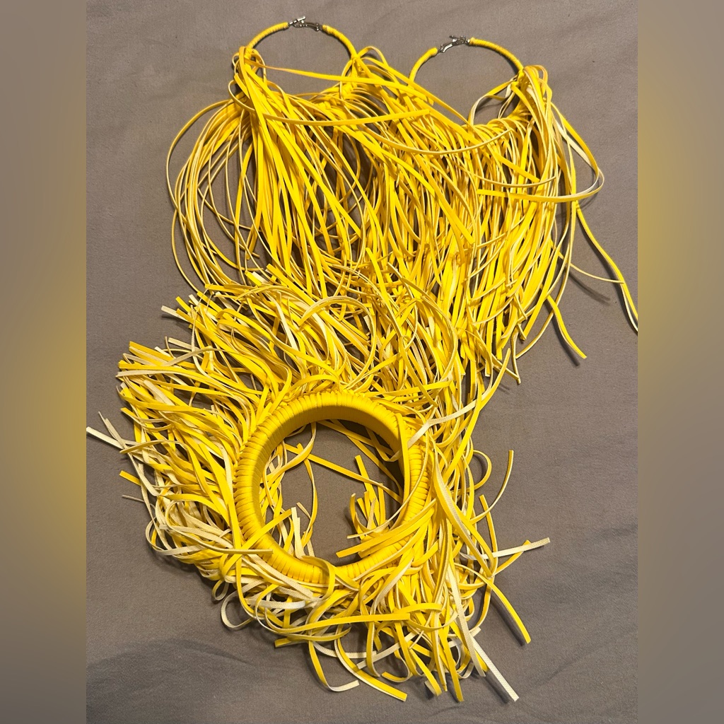 Sassy Jones Vibrant Yellow Earrings And Bracelet 80$